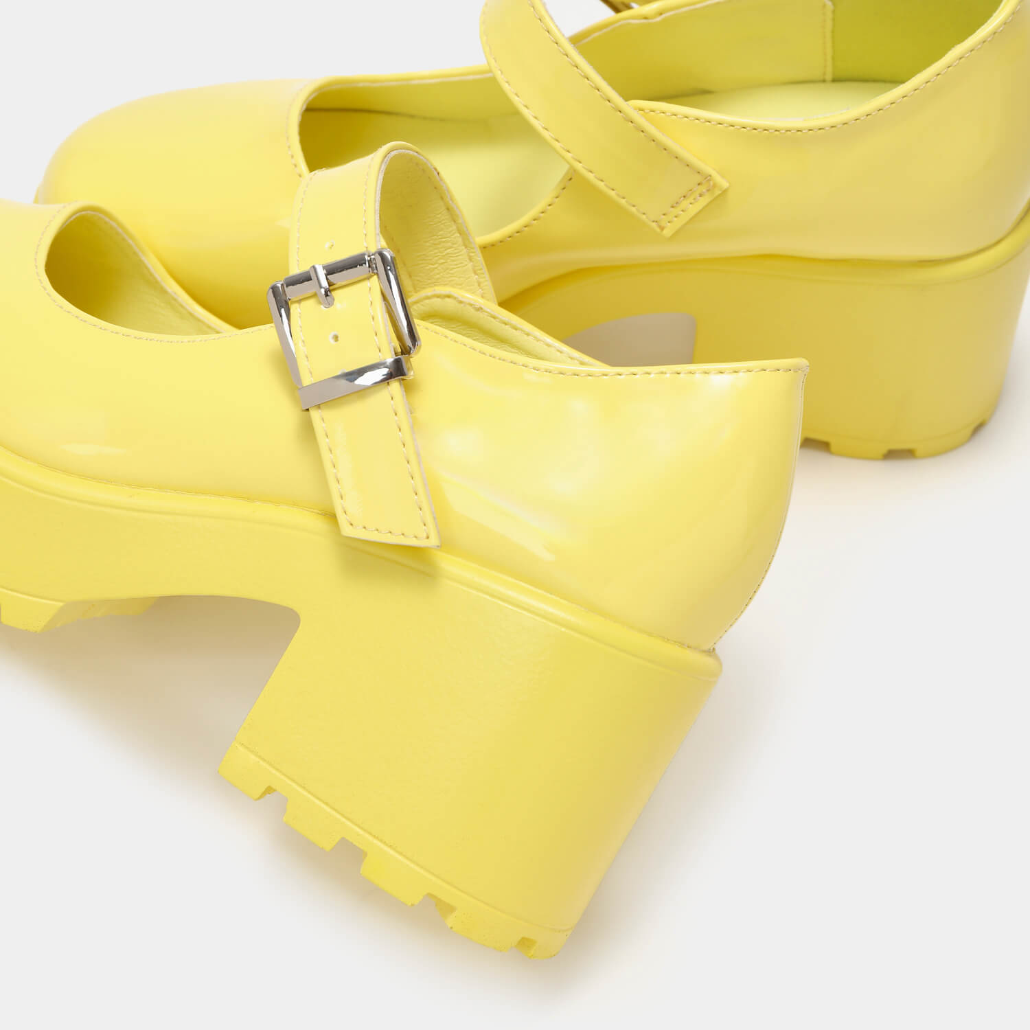 Tira Mary Jane Shoes 'Sunshine Yellow Edition' - Mary Janes - KOI Footwear - Yellow - Heel Detail