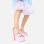 KOI Footwear Galactic Kawaii Princess chunky Platform Heels Vegan Heels
