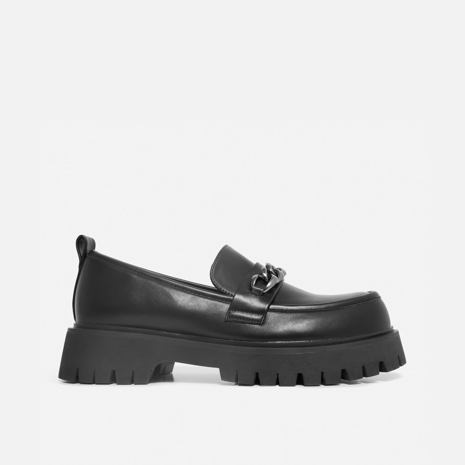Shenron Men's Chain Black Loafers - Shoes - KOI Footwear - Black - Side View