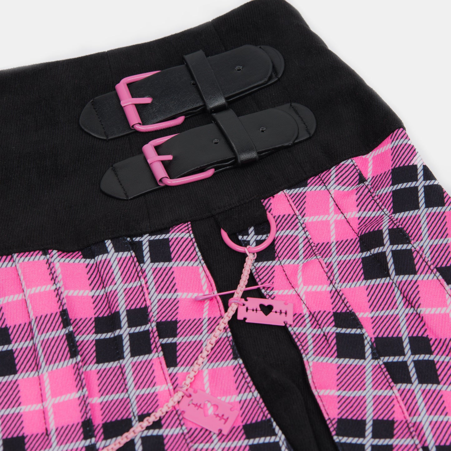 Yami Tartan Skirt - Skirts - KOI Footwear - Black - Right Detail