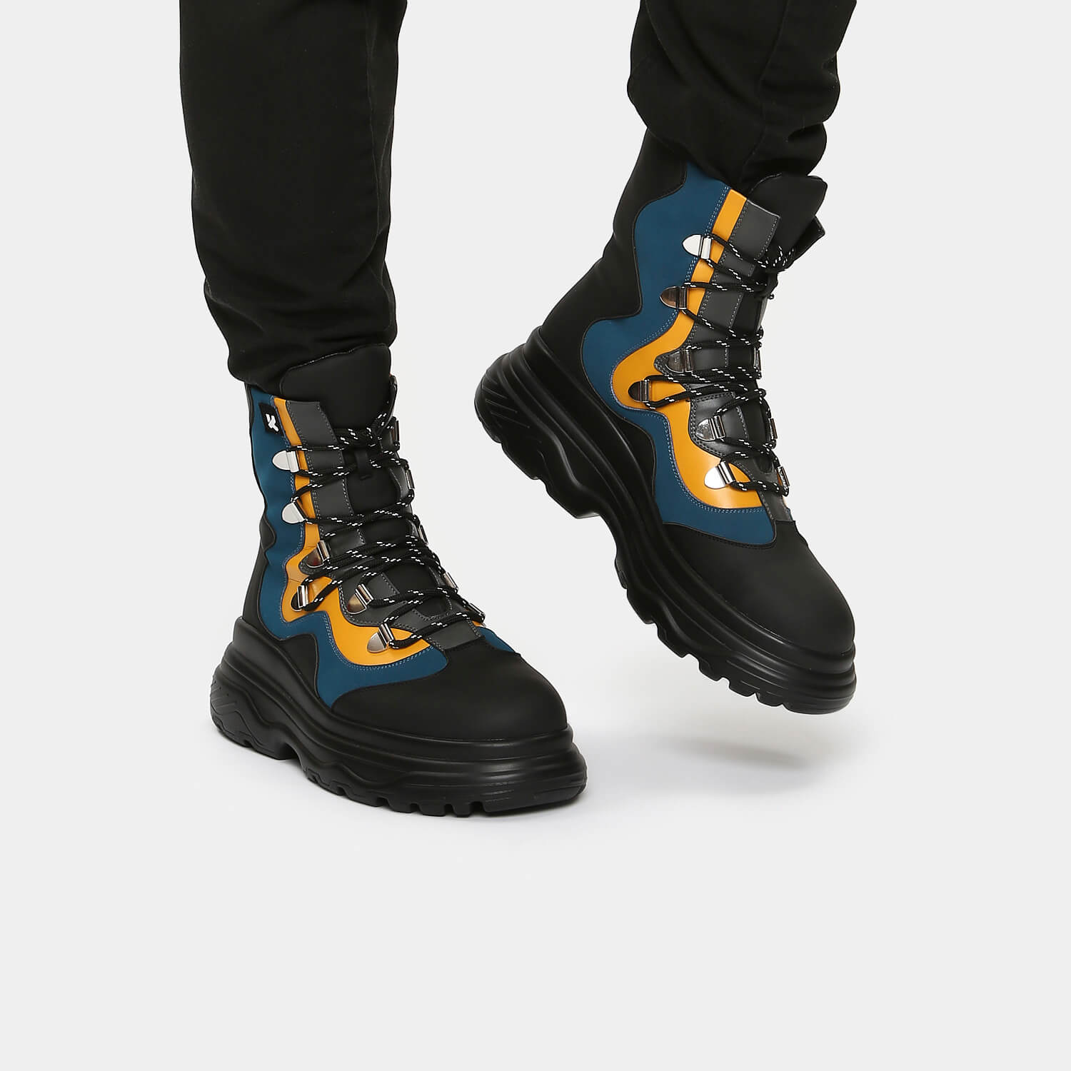 Ajax Men's Trail Boots - Ankle Boots - KOI Footwear - Black - Model Right Side
