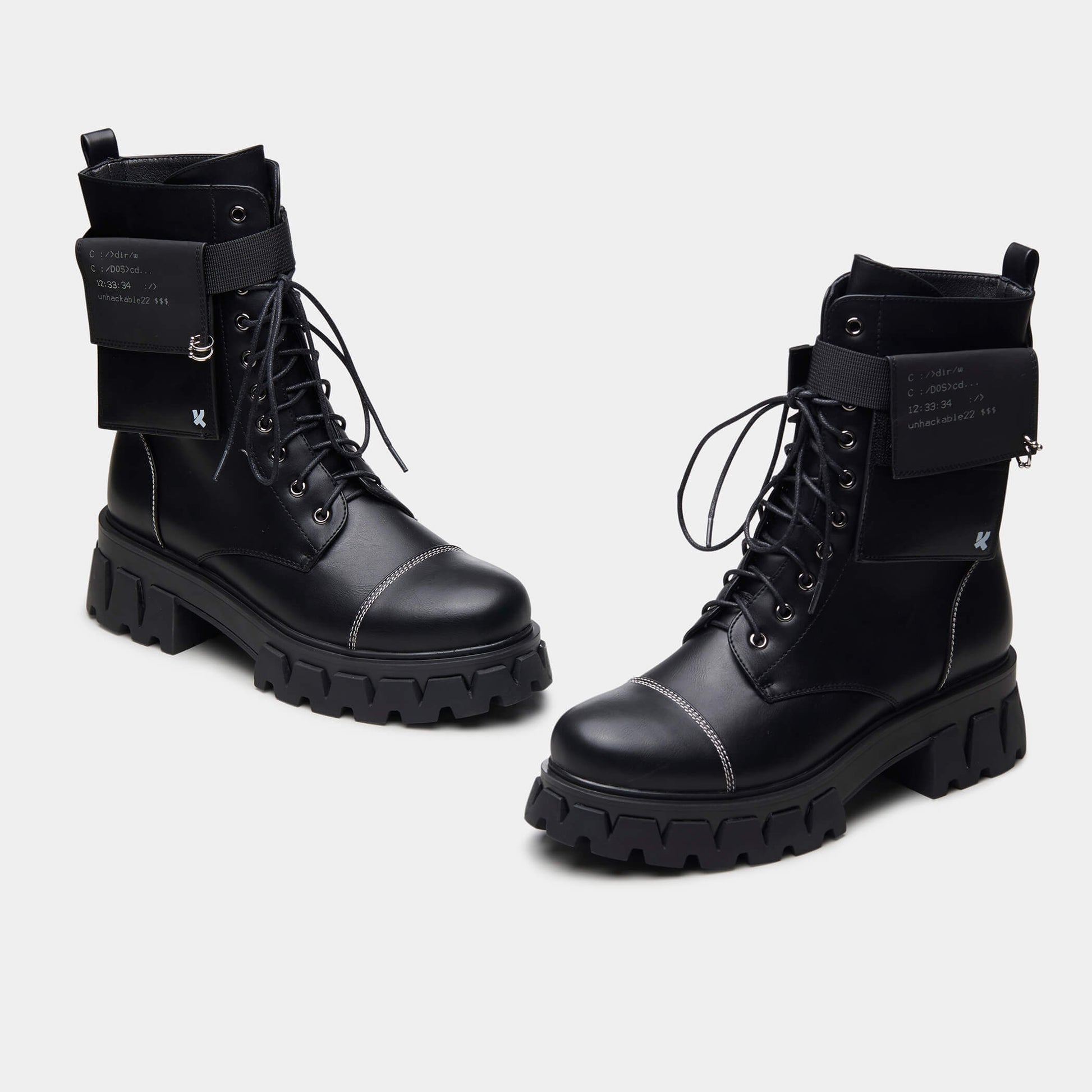 Banshee Fallout Cyber Boots - Ankle Boots - KOI Footwear - Black - Three-Quarter View