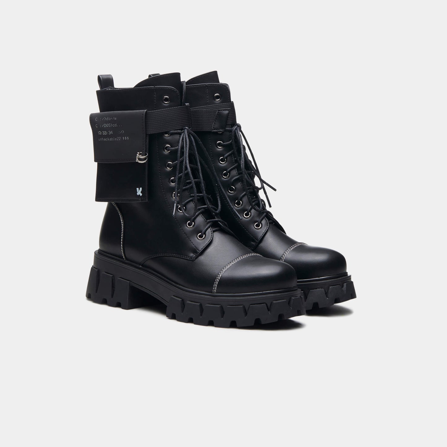 Banshee Fallout Cyber Boots - Ankle Boots - KOI Footwear - Black - Three-Quarter View