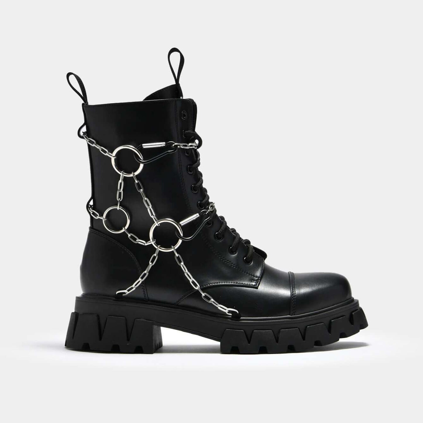 Cyrus Chain Boots - Ankle Boots - KOI Footwear - Black - Side View