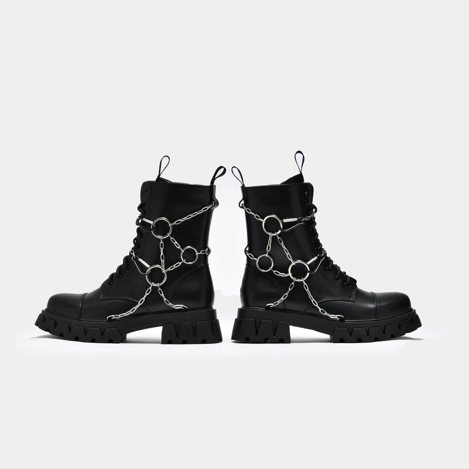 Cyrus Chain Boots - Ankle Boots - KOI Footwear - Black - Side Detail View