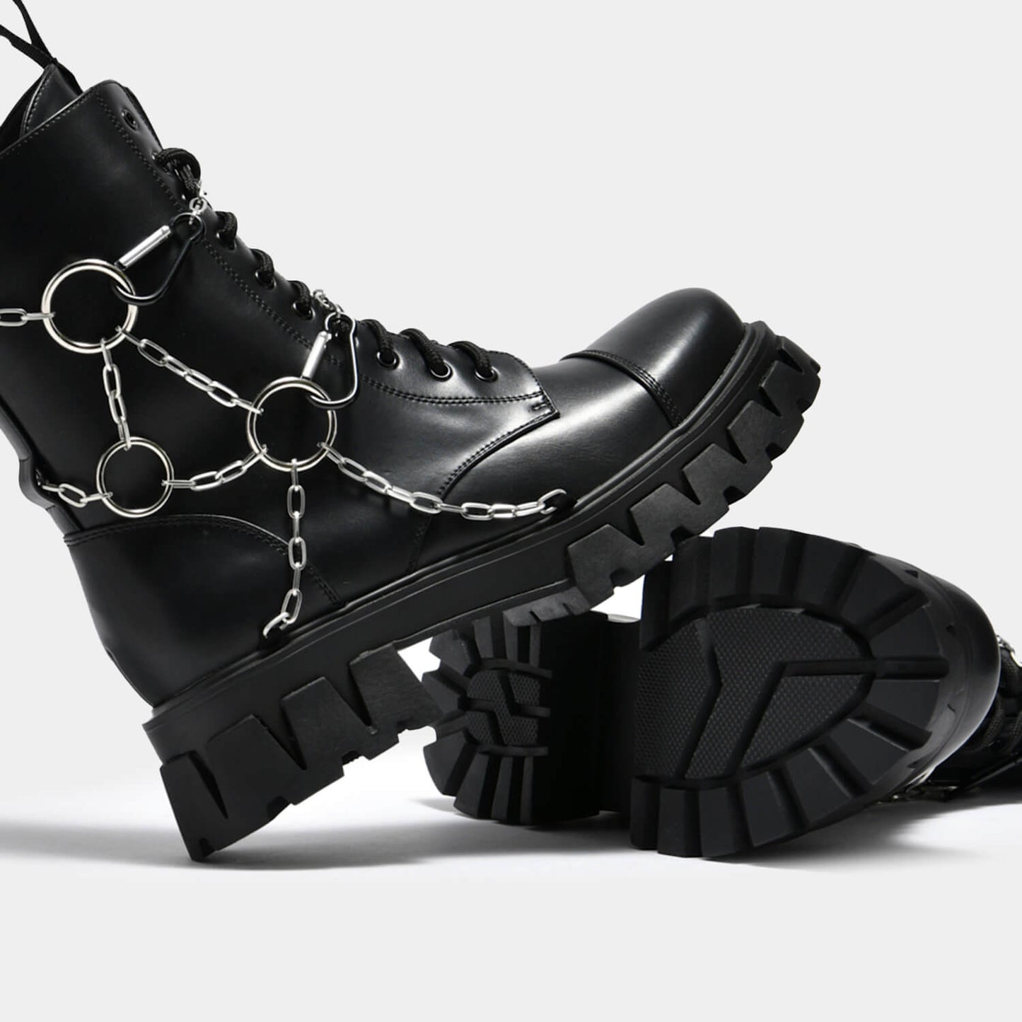 Cyrus Chain Boots - Ankle Boots - KOI Footwear - Black - Sole Detail