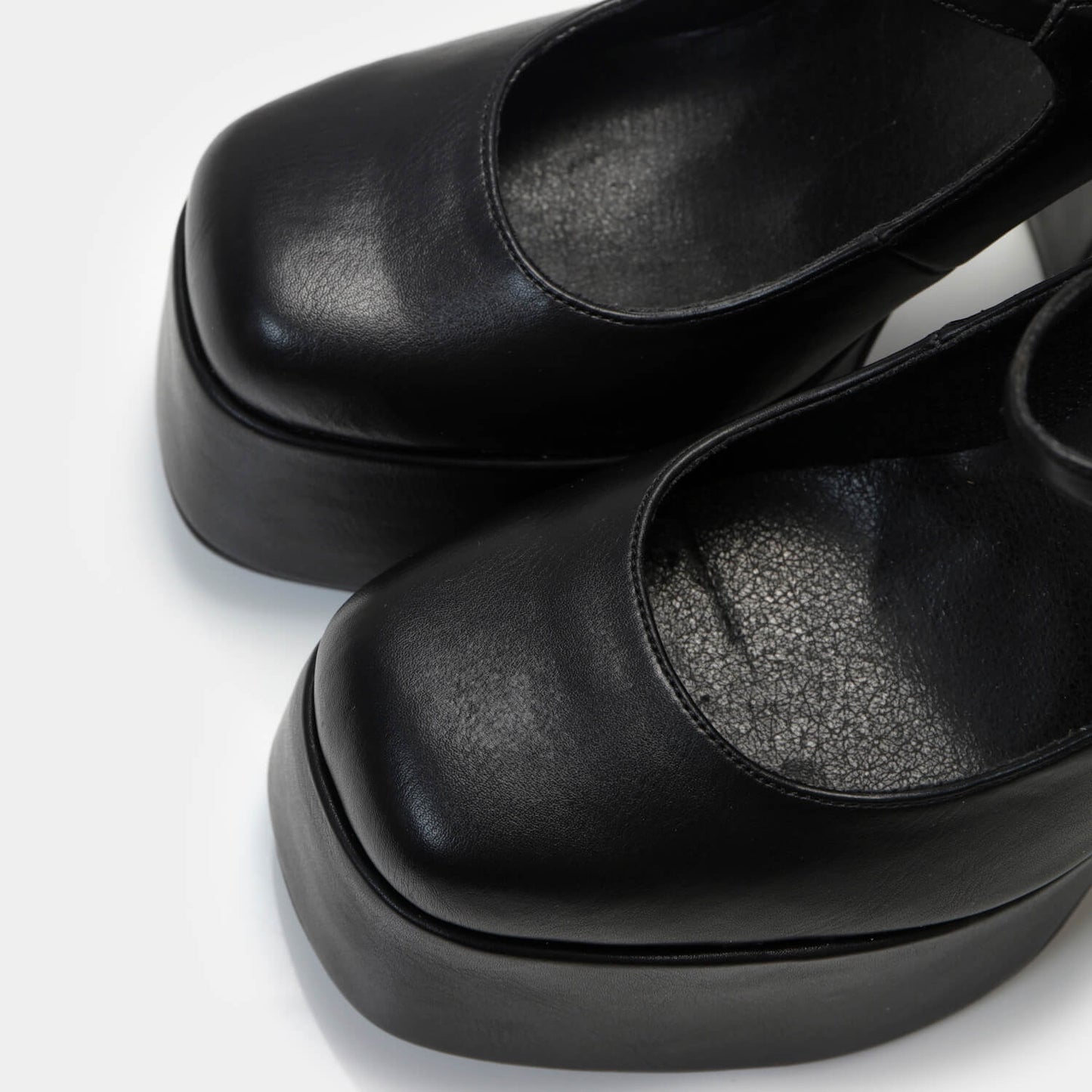 Darkbloom Black Platform Heels - Shoes - KOI Footwear - Black - Top Detail