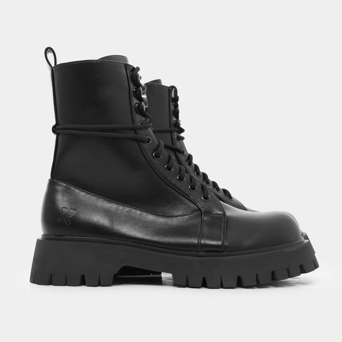 Electic Men's Military Boots - Ankle Boots - KOI Footwear - Black - Side Platform View