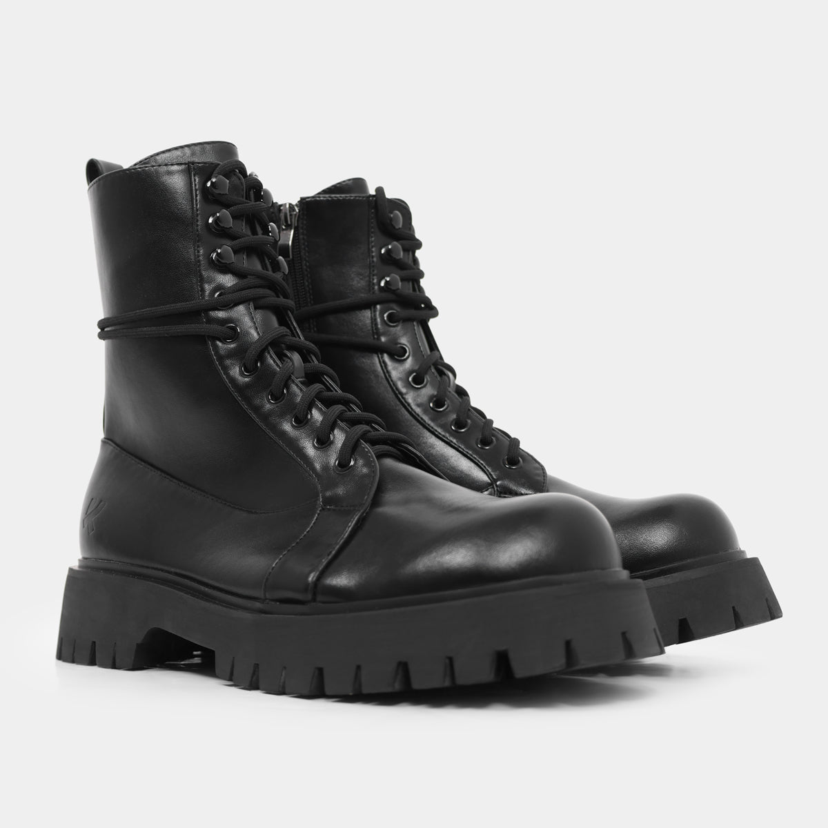 Electic Men's Military Boots - Ankle Boots - KOI Footwear - Black - Three-Quarter View