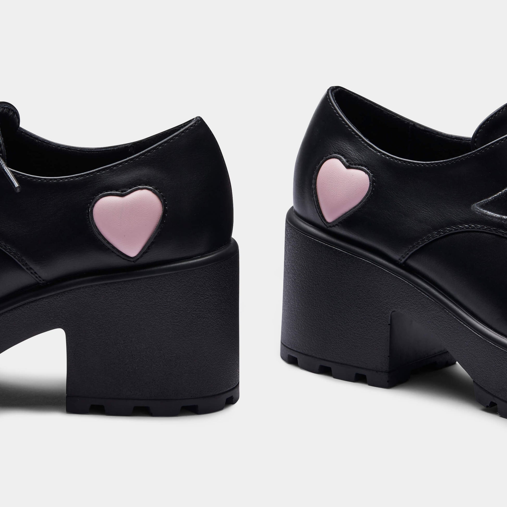 Tennin Heart Shoes - Shoes - KOI Footwear - Black - Heel Detail