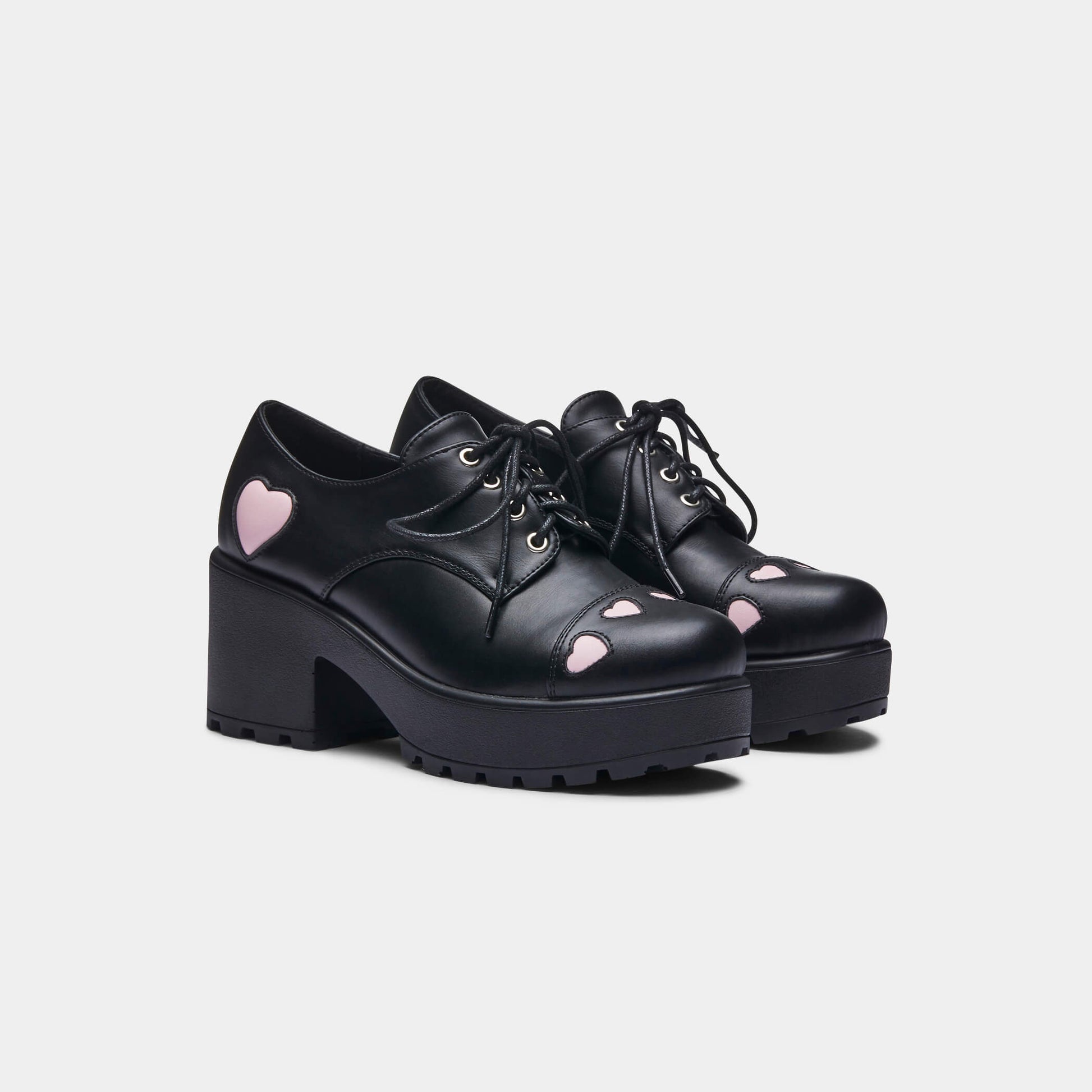 Tennin Heart Shoes - Shoes - KOI Footwear - Black - Three-Quarter View