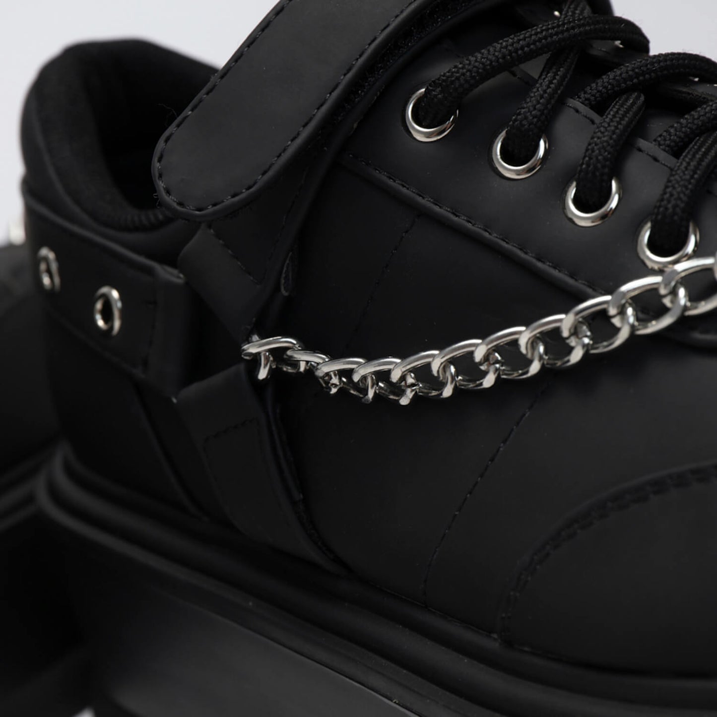 Retrograde Rebel Men's Black Platform Shoes - Shoes - KOI Footwear - Black - Side Detail