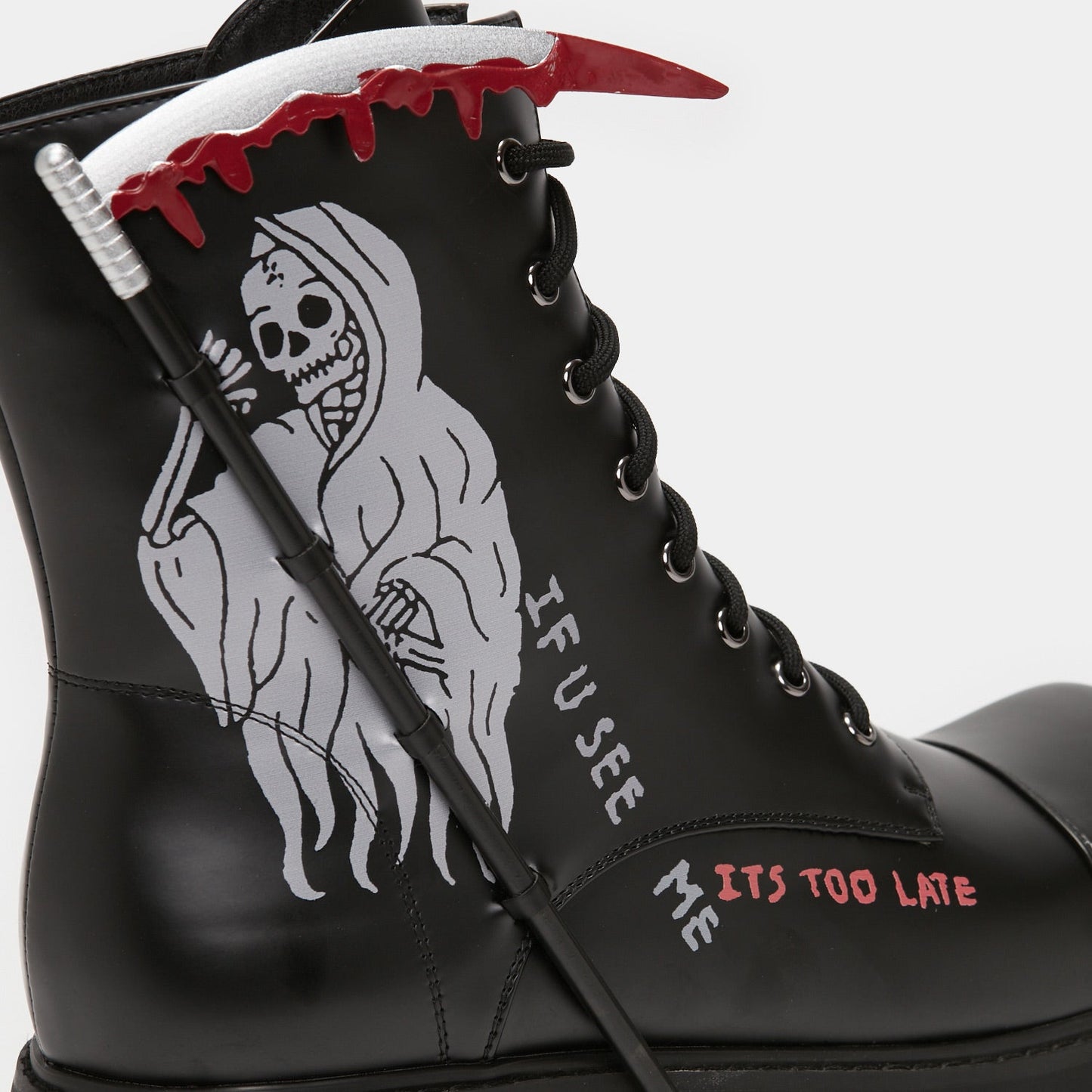 Nightwalker Scythe Boots - Ankle Boots - KOI Footwear - Black - Side Detail