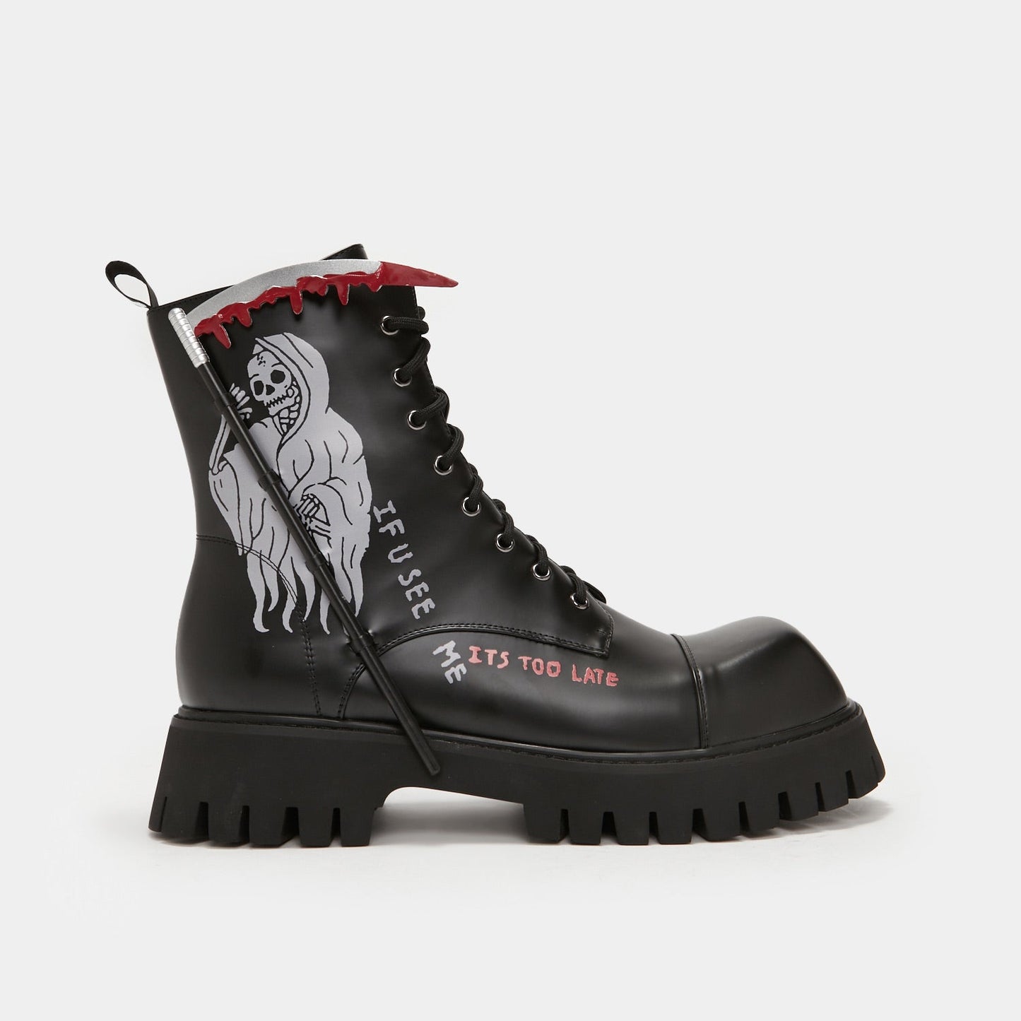 Nightwalker Scythe Boots - Ankle Boots - KOI Footwear - Black - Side View