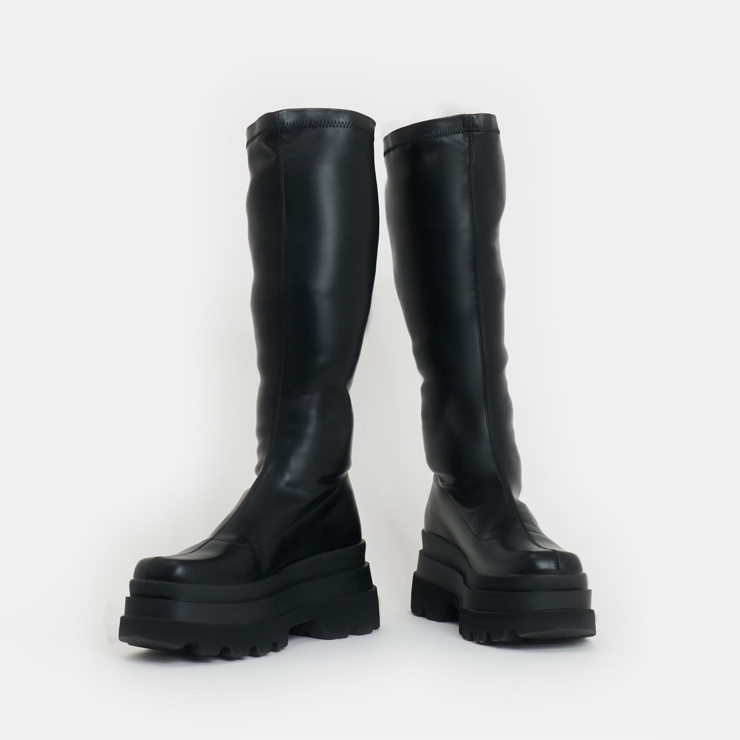 Tolan Trident Knee High Boots - Long Boots - KOI Footwear - Black - Front View