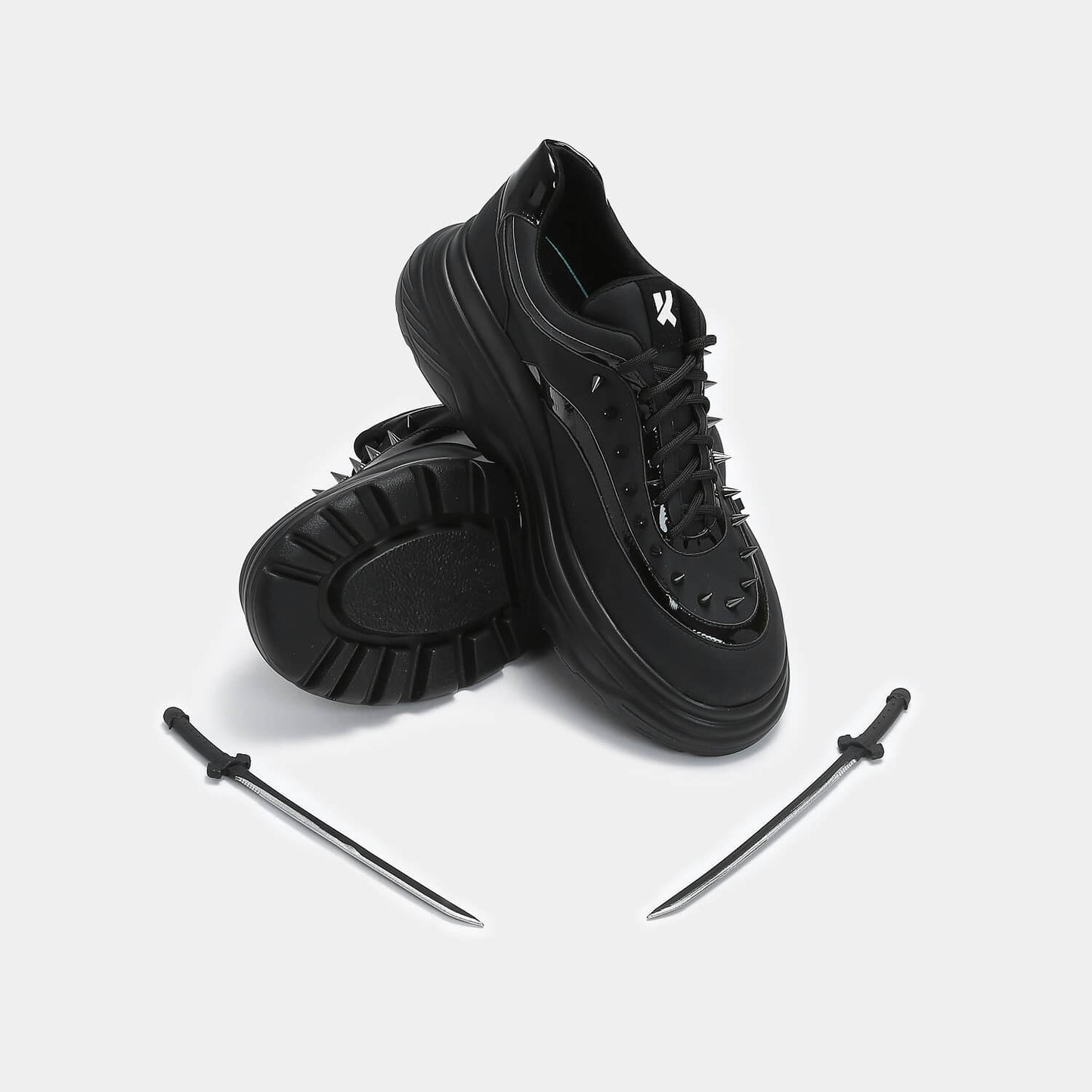 Takeda Sword Trainers - Trainers - KOI Footwear - Black - Sole and Side View
