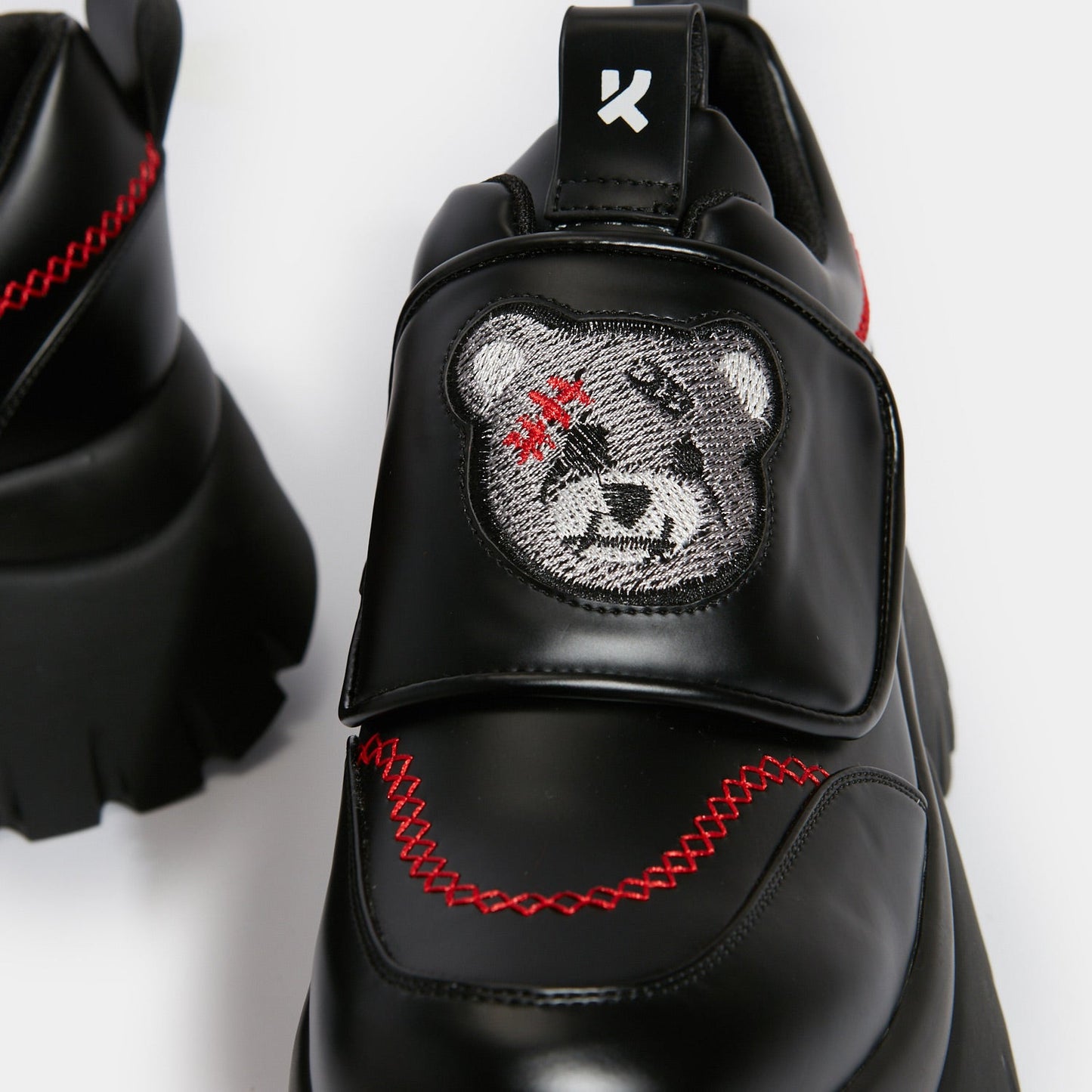 The Terror Of Monakuma Black Vilun Platform Trainers - Trainers - KOI Footwear - Black - Top Detail