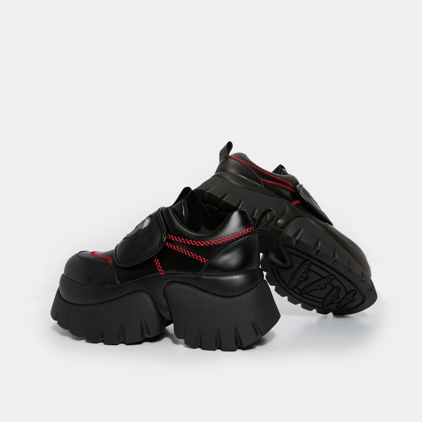 The Terror Of Monakuma Black Vilun Platform Trainers - Trainers - KOI Footwear - Black - Back Detail