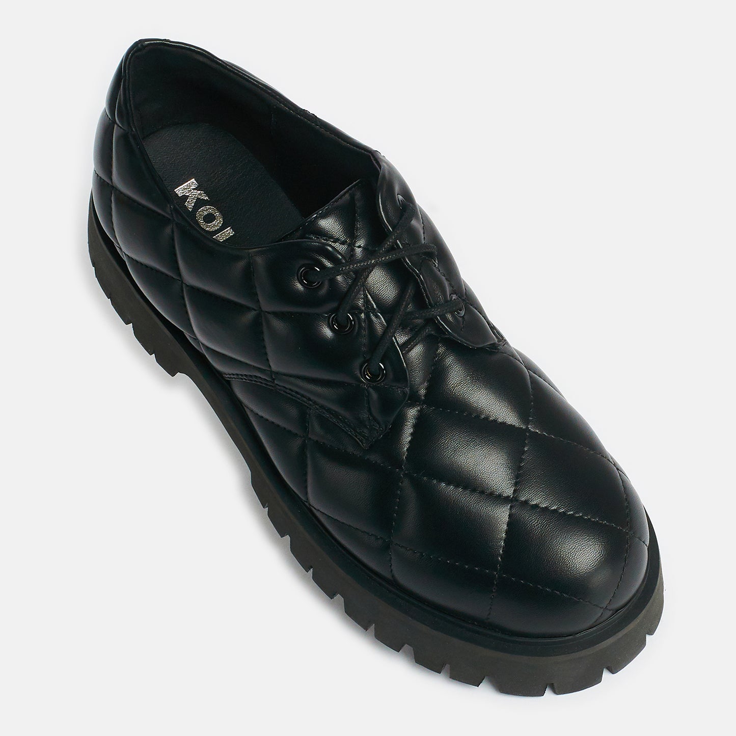The Snug Cave Men's Black Quilted Shoes - Shoes - KOI Footwear - Black - Top View