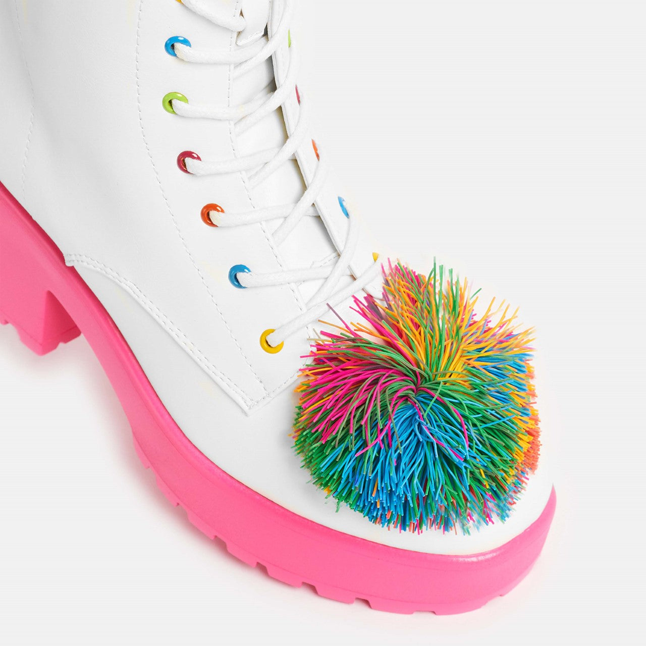 Ghost Pepper Party Multi Fun Ball Boots - Ankle Boots - KOI Footwear - White - Top View