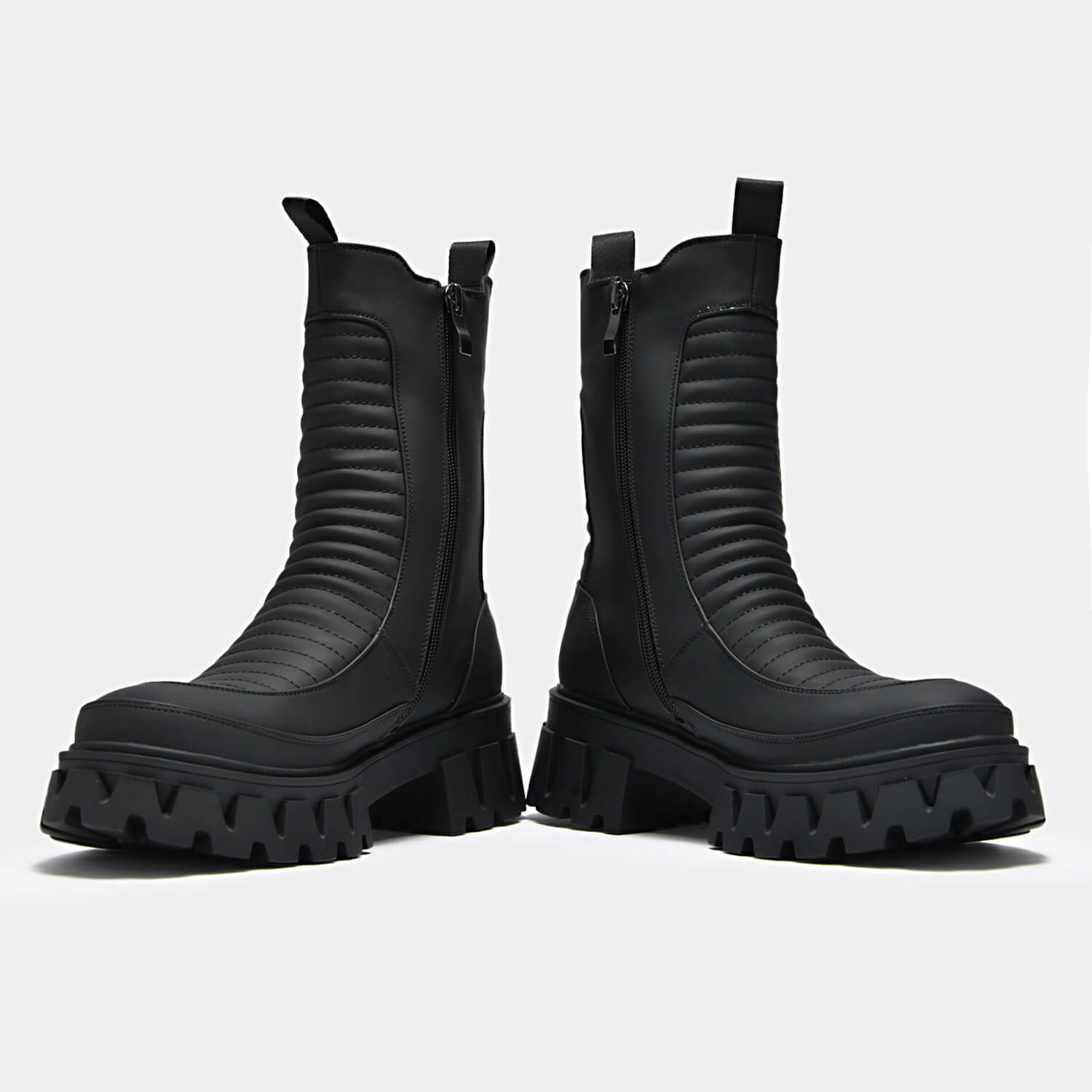 Vader Men's Padded Croft Boots - Ankle Boots - KOI Footwear - Black - Front Detail
